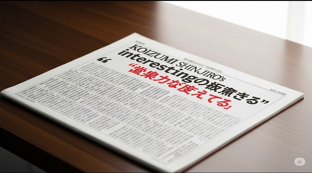 有名な小泉進次郎構文の実例を連想させる、テキストを含まないイラスト。
