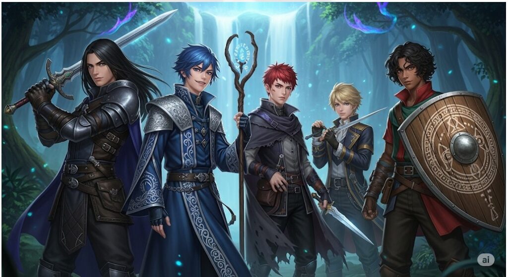 韓国のボーイズグループFANTASY BOYSのメンバーがステージでパフォーマンスしている様子。