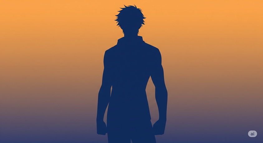 理想の男性像を象徴するような、夕焼けを背景にした男性のシルエットです。