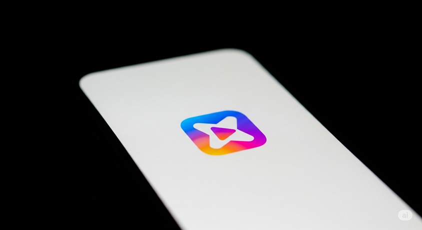 スマートフォンの画面に表示されたカラフルなソーシャルメディアアプリのロゴ。