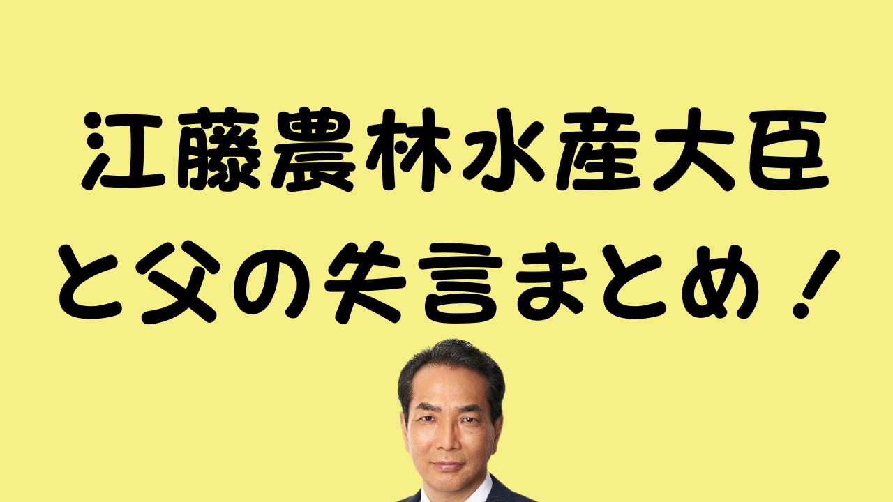 江藤農林水産大臣と父の失言まとめ！のアイキャッチ画像