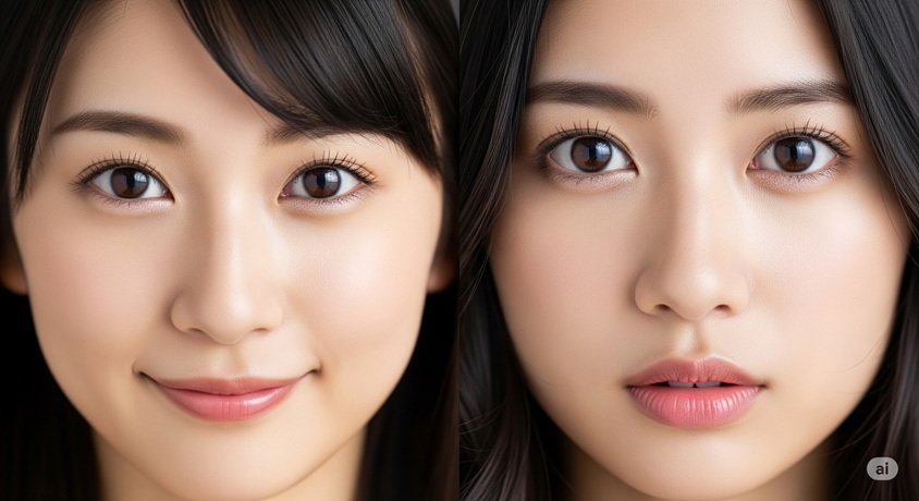 並んで写る2人の女性の顔のアップ