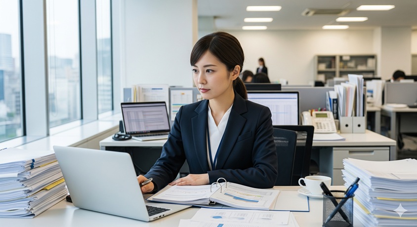 パソコン画面に表示された人物プロフィールを、虫眼鏡を使ってのぞき込む人の画像。「名前：非公開」という文字が見えます。
