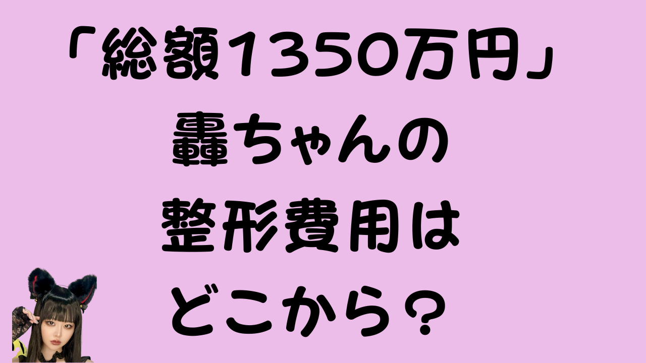 「総額1350万円」轟ちゃんの整形費用はどこから？のアイキャッチ画像