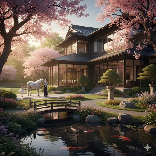 沢尻エリカの資産家の実家をイメージした馬と豪邸