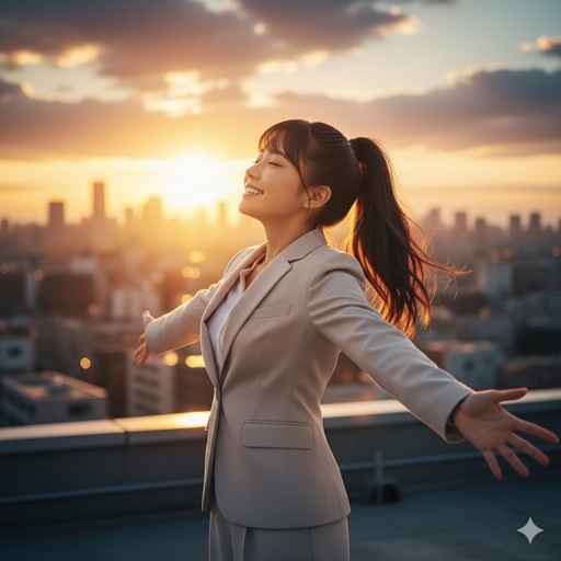 離婚を経て、晴れやかな表情で前を向く日本人女性の新たなスタート