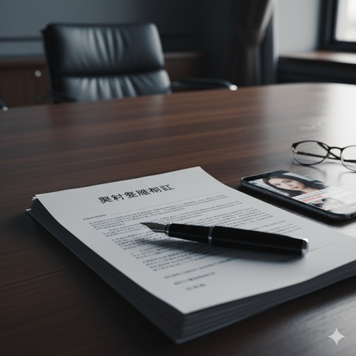 デスクの上に置かれた契約解除の書類とペン