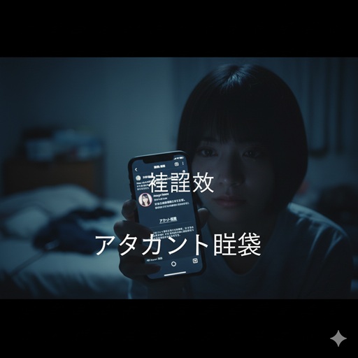 今森茉耶のSNSでの謝罪とアカウント閉鎖を象徴する、暗い画面のスマートフォン