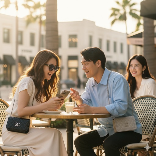 カフェで向かい合って座り、スマートフォンを見ながら笑顔で話す丹羽仁希さんと山本由伸さん