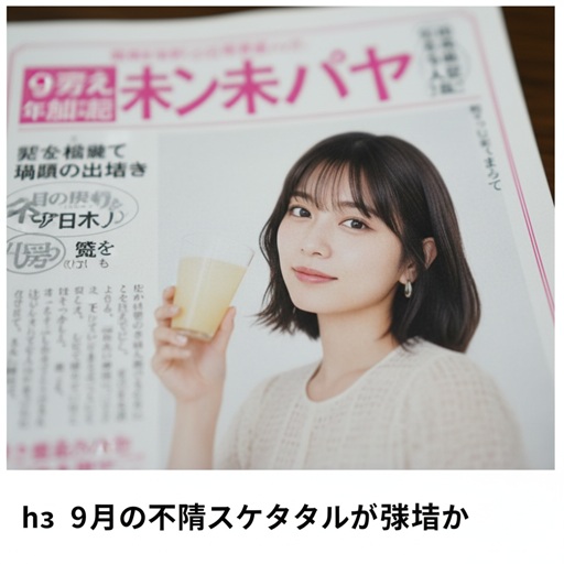 今森茉耶の飲酒問題の引き金となった9月のスキャンダルを象徴する、ぼかされた週刊誌