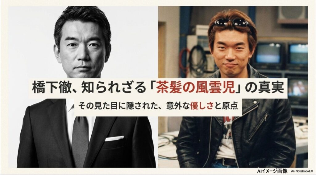 橋下徹の現在と若い頃の「茶髪の風雲児」時代の比較画像
