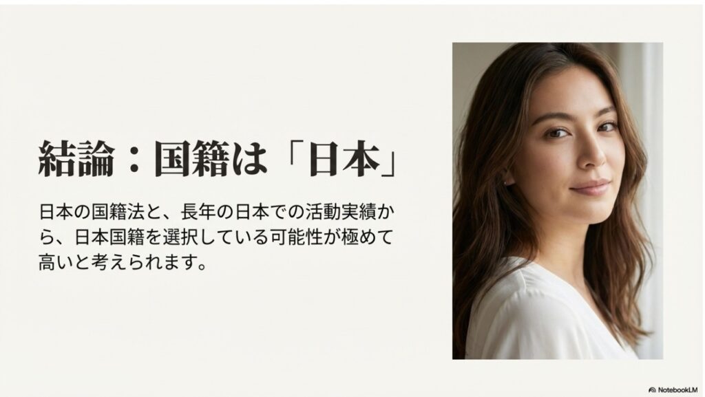 結論：丹羽仁希の国籍は日本。活動実績と法律に基づく考察