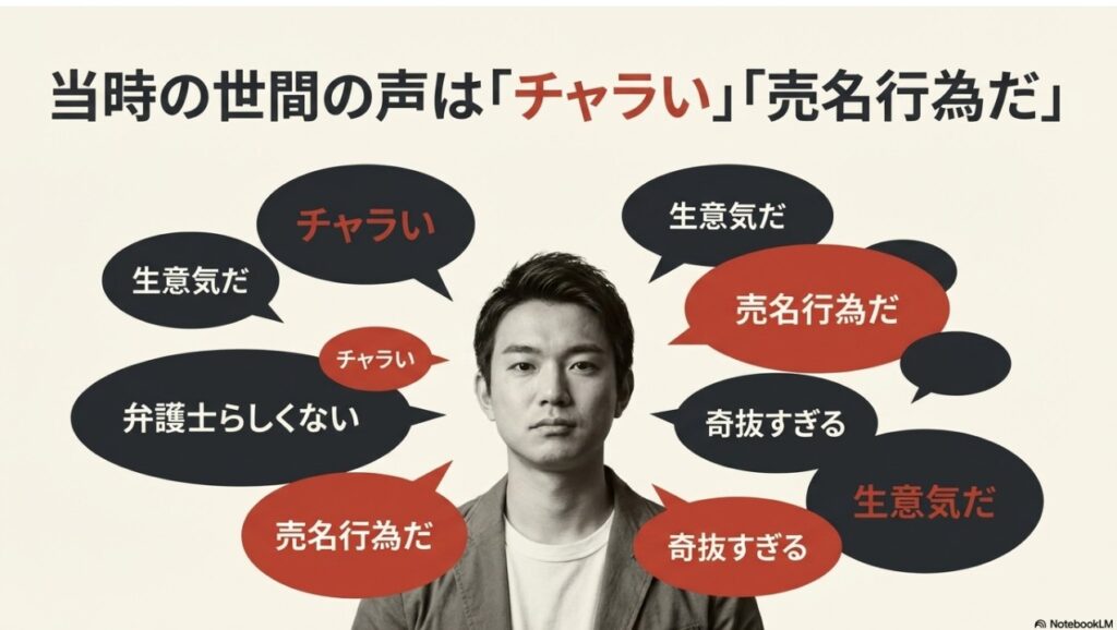 若手時代の橋下徹に対する「チャラい」「売名行為」といった当時の世間の批判