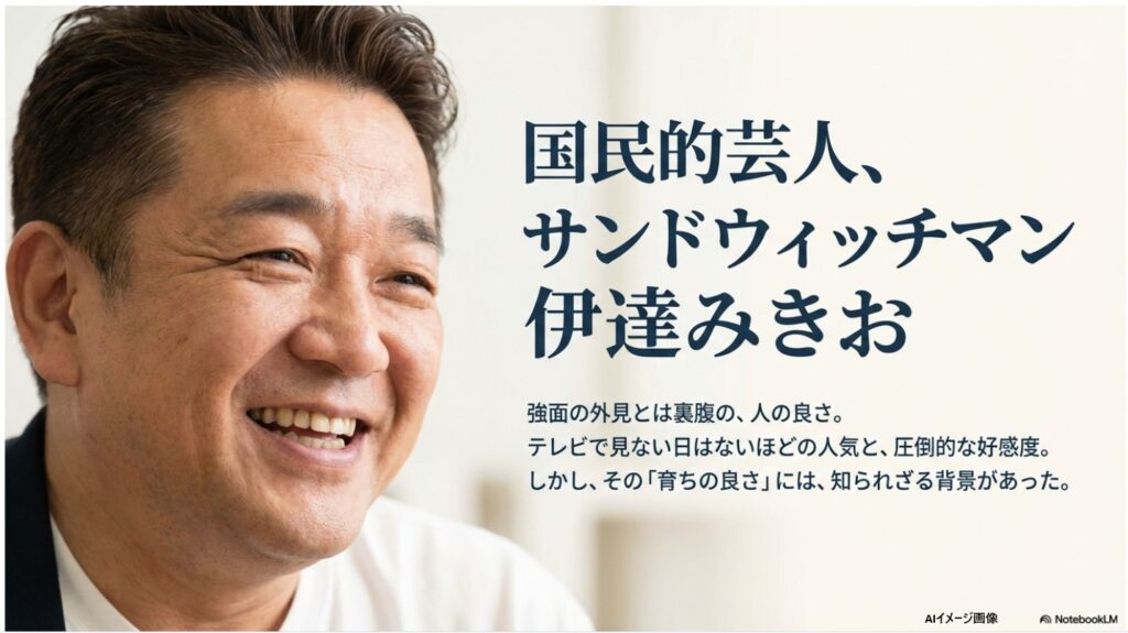 国民的芸人サンドウィッチマン伊達みきおの笑顔と育ちの良さ