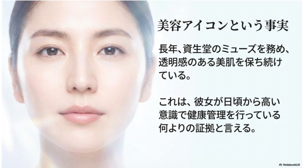 資生堂ミューズとして透明感のある美肌を保つ長澤まさみ