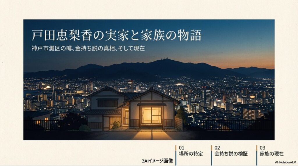 戸田恵梨香の実家と家族の物語：神戸市灘区の噂と金持ち説の真相イメージ