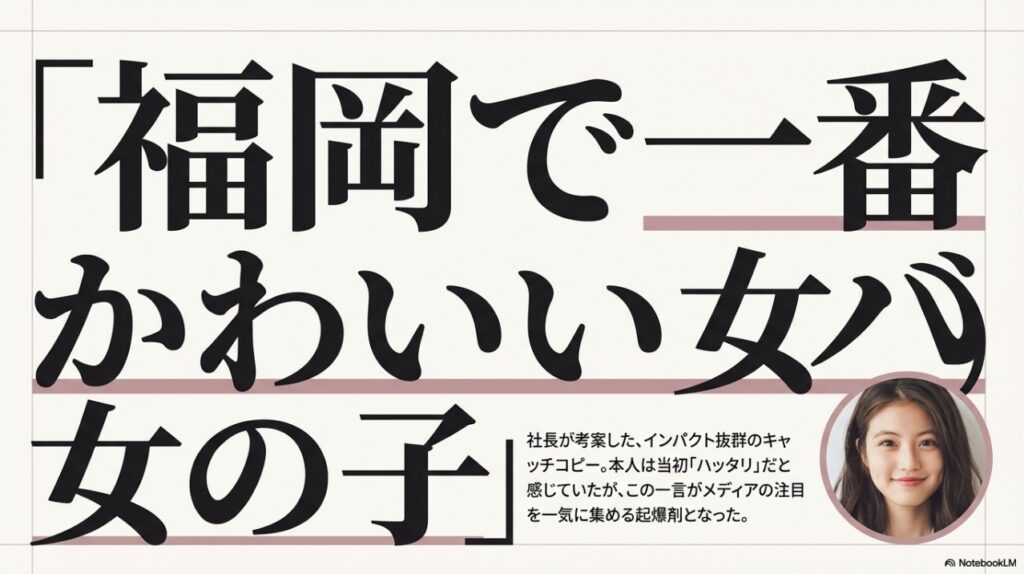 「福岡で一番かわいい女の子」というキャッチコピーが生まれた経緯と効果の解説
