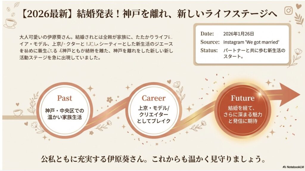 伊原葵 2026年1月結婚発表 神戸を離れパートナーと歩む新生活