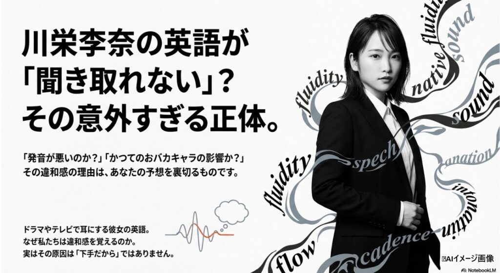 川栄李奈の英語が聞き取れないと言われる意外な理由。発音が悪いのではなくネイティブ級の上手さが原因であることを解説した画像