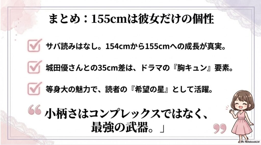 齊藤京子の身長サバ読み疑惑の結論まとめ。155cmは個性であり武器であるという要約