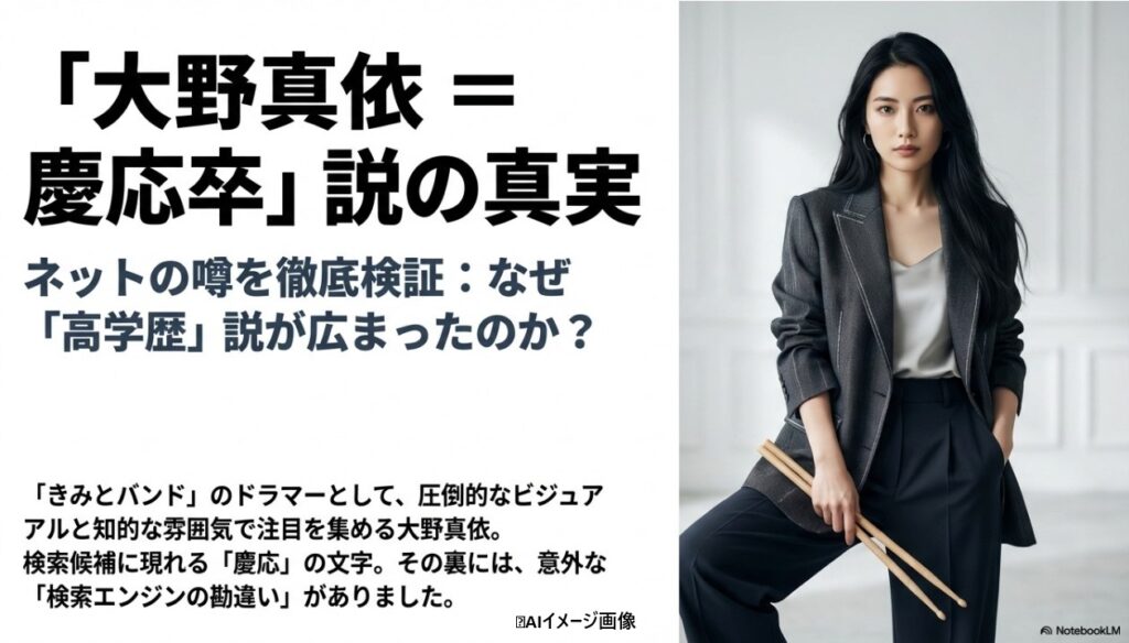 大野真依の慶応卒という噂の真実と高学歴説が広まった原因を検証するアイキャッチ画像