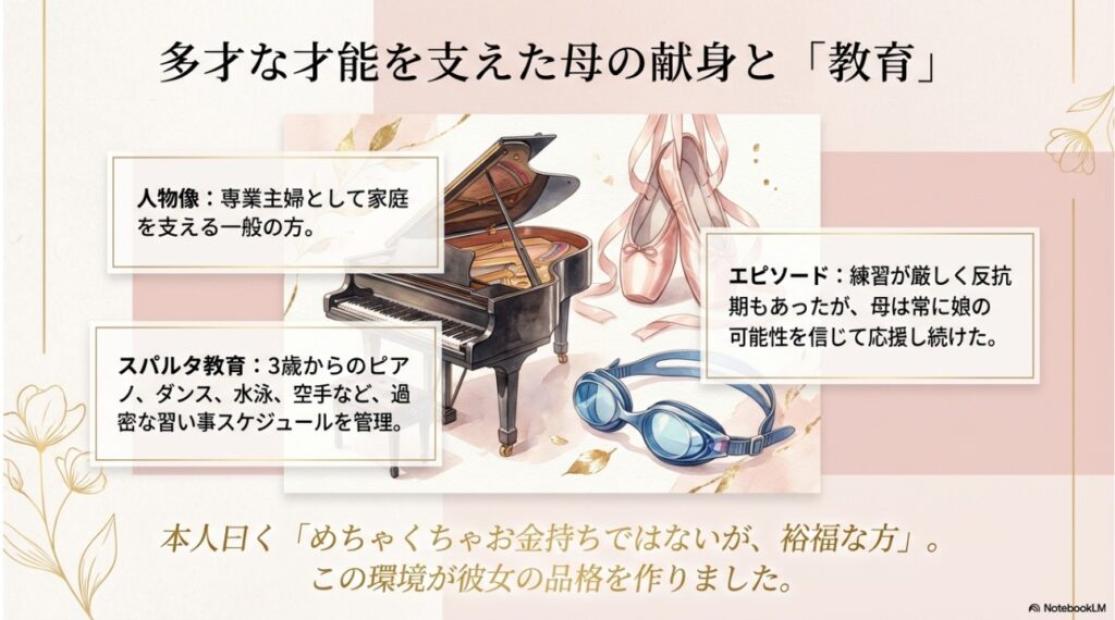 森香澄の多才な才能を支えた母の献身的な教育と裕福な実家環境