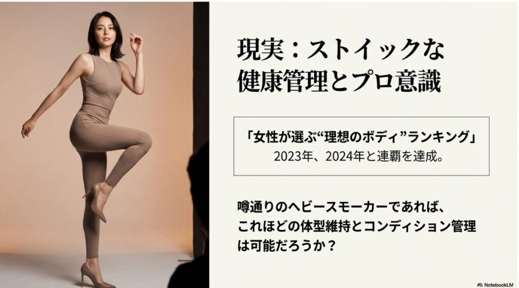 ストイックな健康管理と理想のボディランキング連覇
