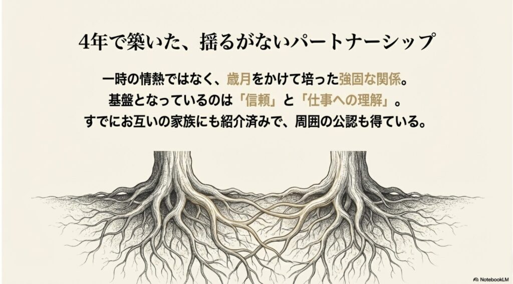 4年かけて築かれた丘山晴己と剛力彩芽の揺るがない信頼関係とパートナーシップ