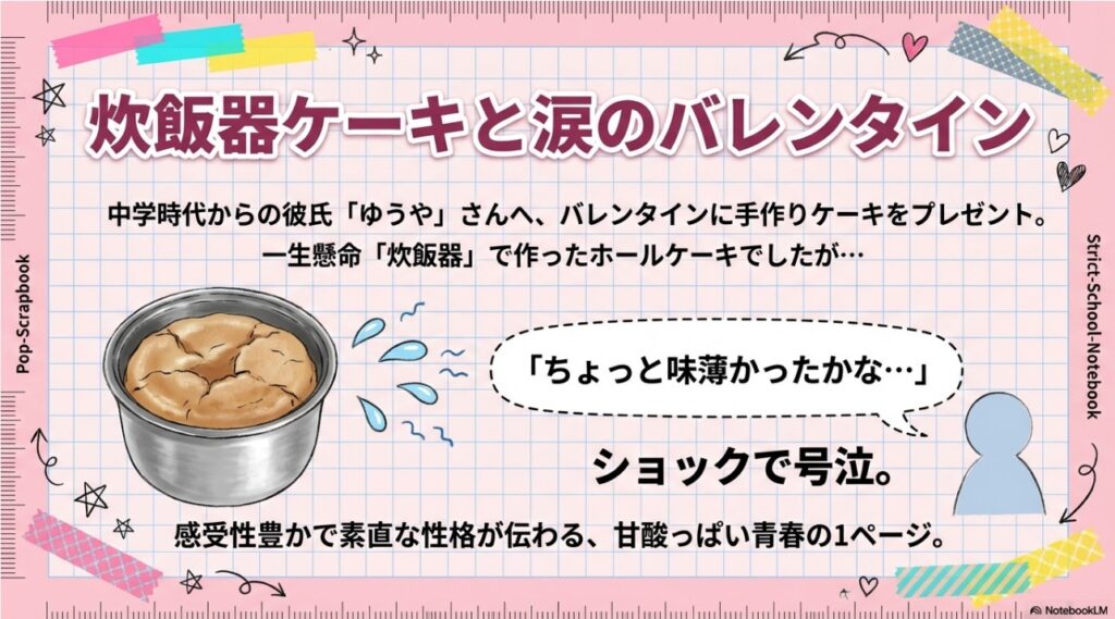 炊飯器ケーキと涙のバレンタイン：中学時代からの彼氏への手作りプレゼント