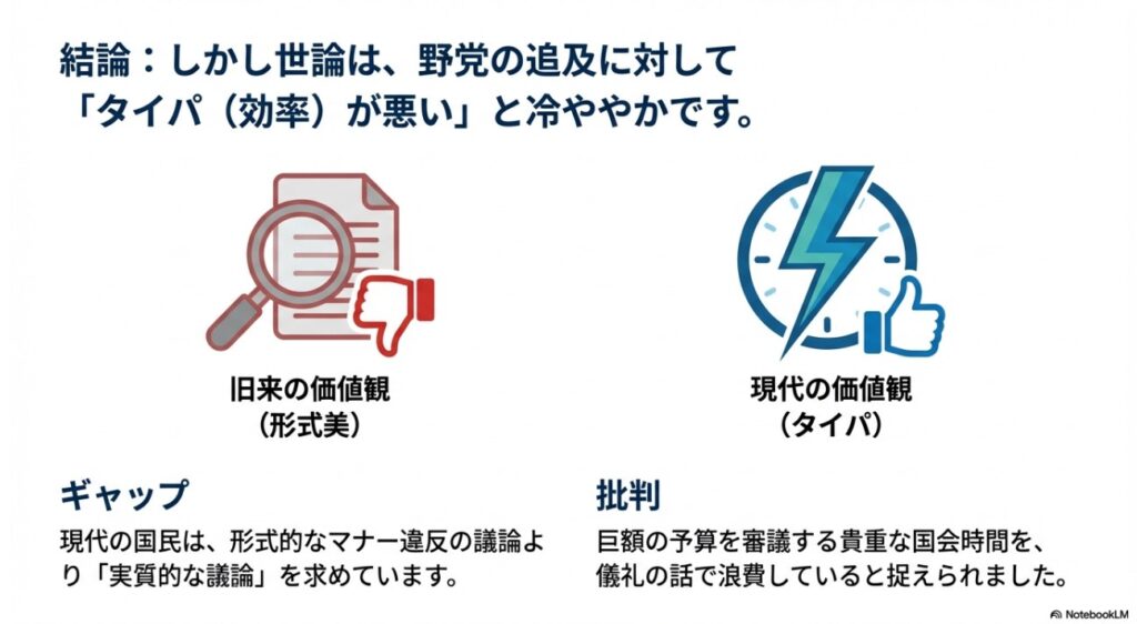 形式的な議論よりタイパを重視する現代の有権者の価値観のギャップ