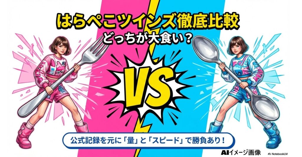 はらぺこツインズの徹底比較、量とスピードでどっちが大食いか公式記録を元に検証するメイン画像