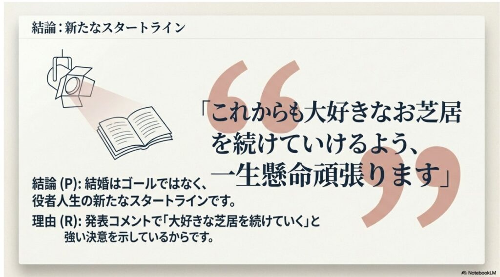 結婚はゴールではなく役者人生の新たなスタートラインであるという神木隆之介さんの決意表明