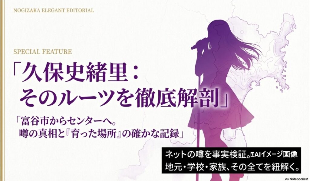乃木坂46久保史緒里のルーツ徹底解剖！富谷市からセンターへ至る軌跡と地元・学校・家族の噂検証