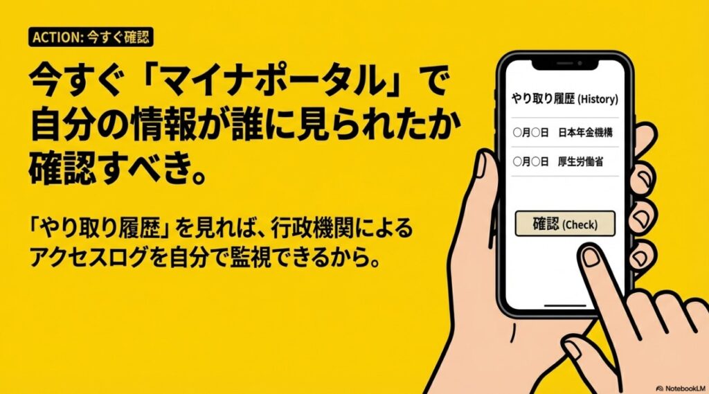 スマートフォンでマイナポータルのやり取り履歴を確認する操作のイメージ