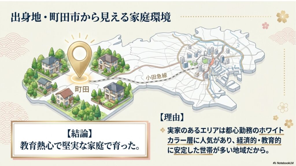 久保田直子アナの出身地・東京都町田市の地図と教育熱心な家庭環境の解説画像