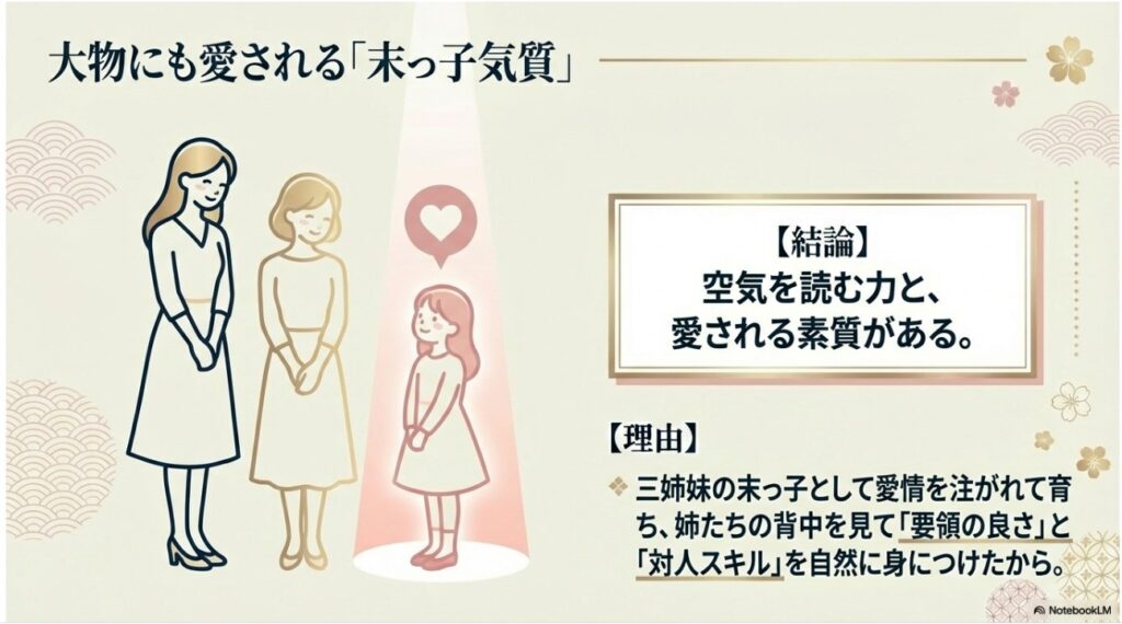 三姉妹の末っ子として育ち対人スキルを身につけた久保田直子アナの末っ子気質の解説画像