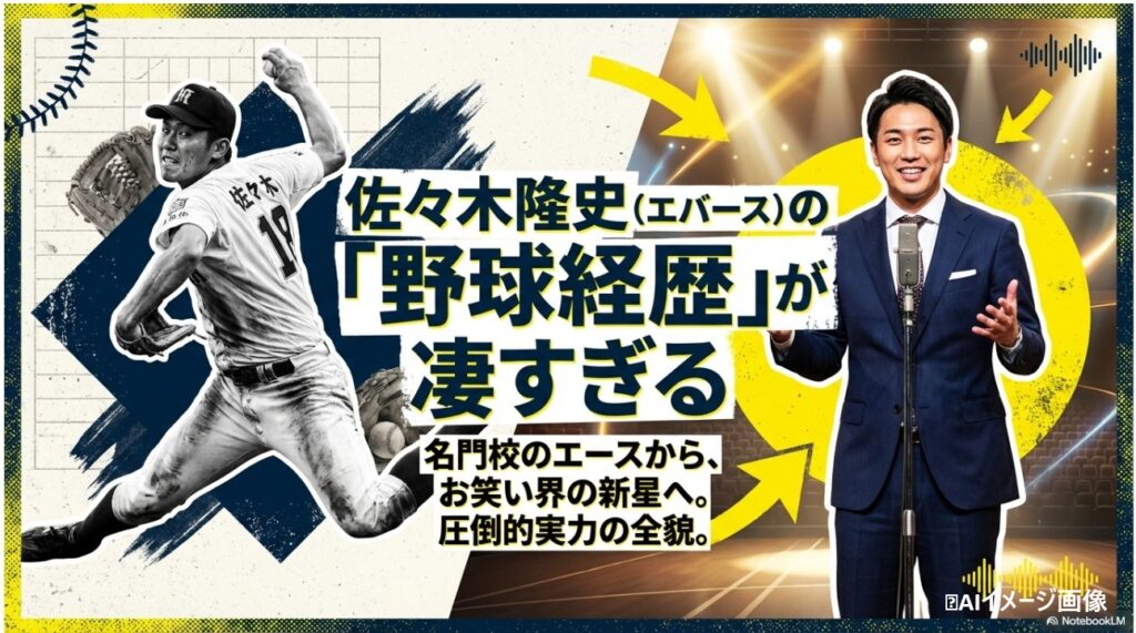 佐々木隆史とエバースの野球経歴を紹介するメインビジュアル