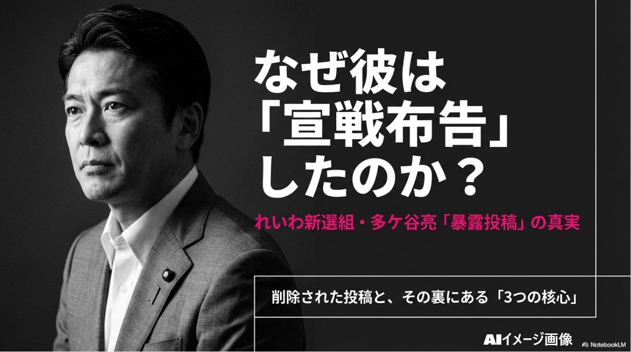 多ケ谷亮氏の顔写真と宣戦布告の理由を問うアイキャッチ画像