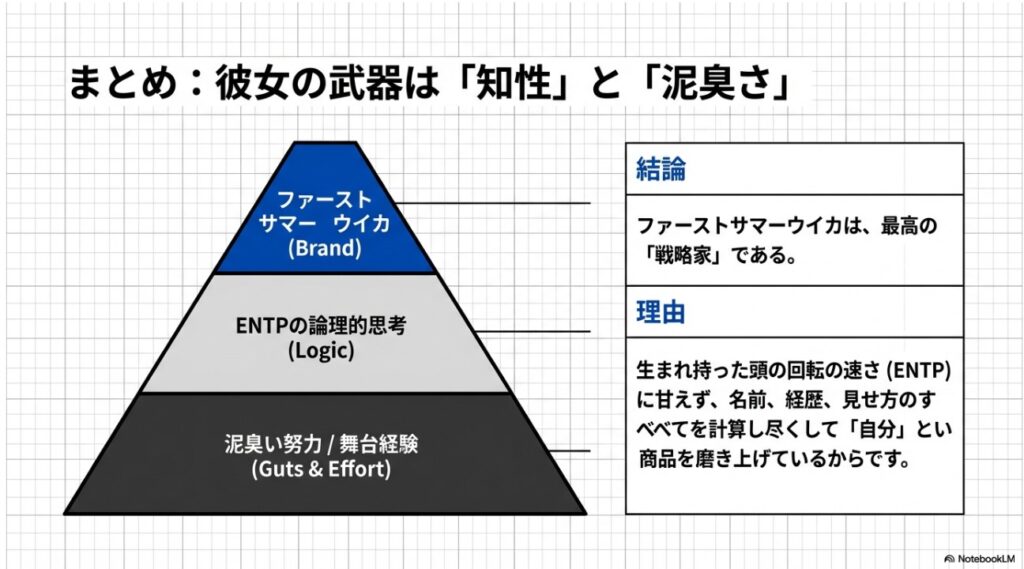 知性と努力で構築されたファーストサマーウイカのブランド構造図