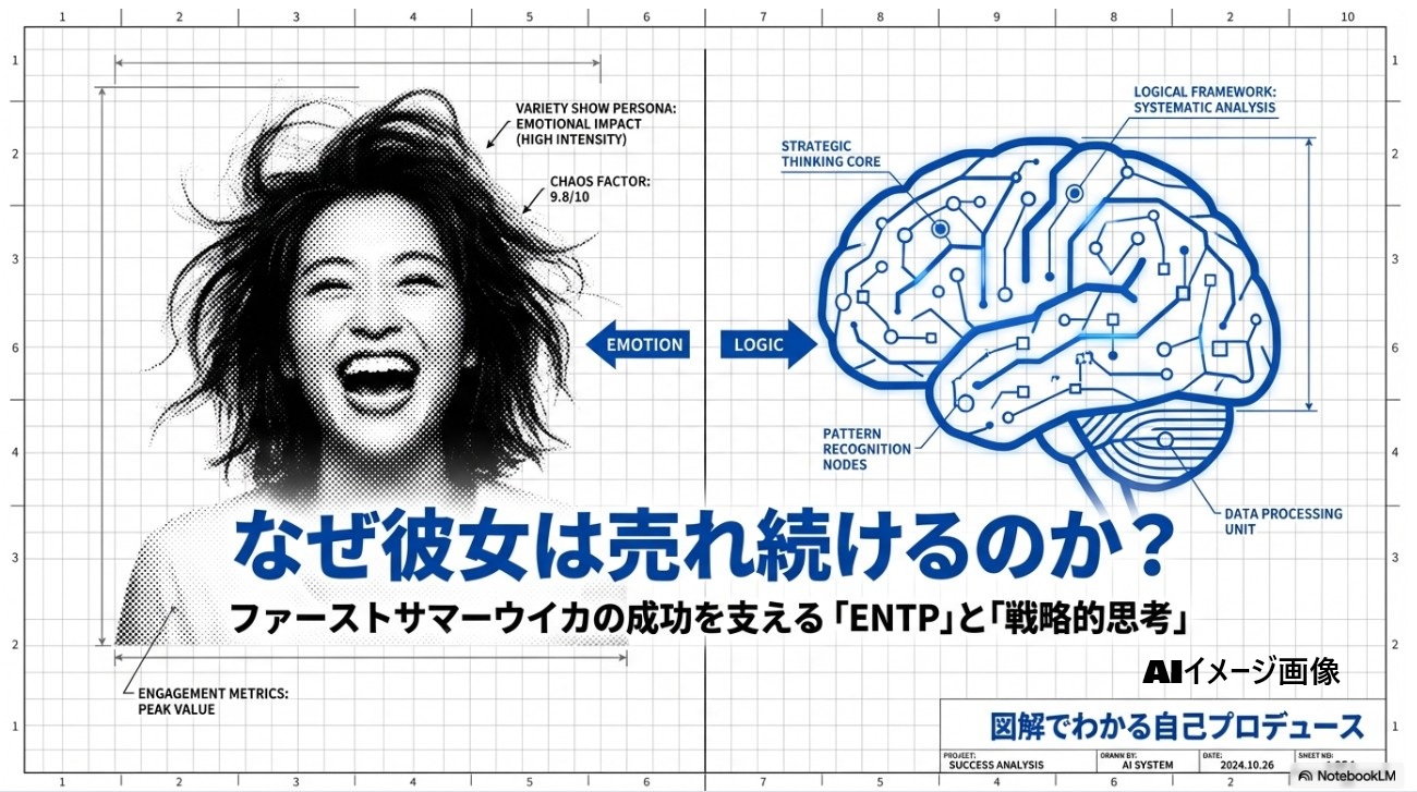 ファーストサマーウイカの成功を支えるENTPと戦略 cross-section 図解