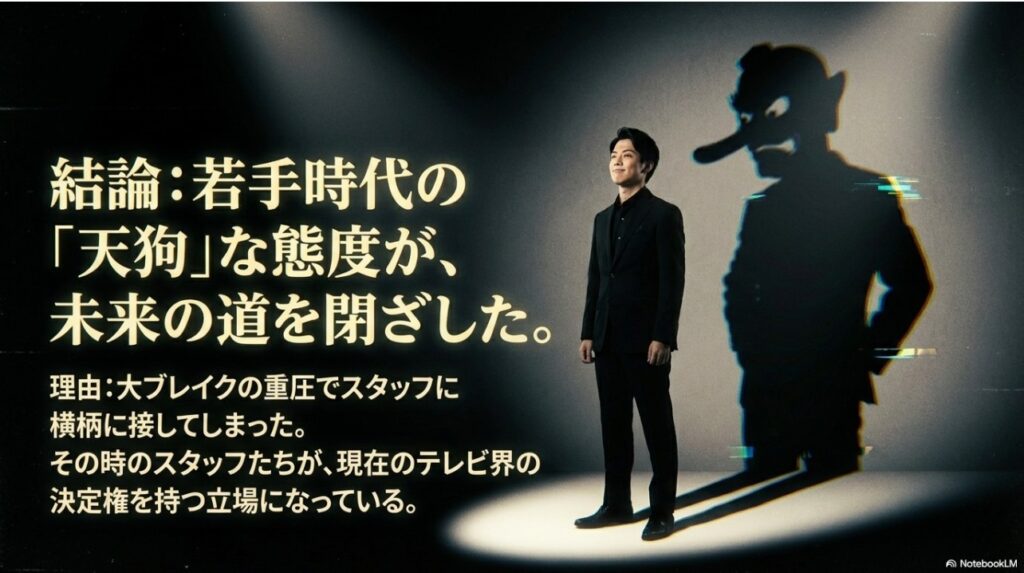 若手時代の天狗な態度が原因で干されたという説