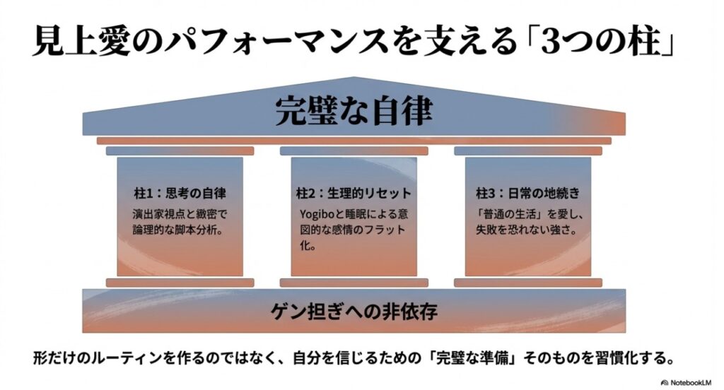 見上愛のパフォーマンスを支える完璧な自律と3つの柱の図解