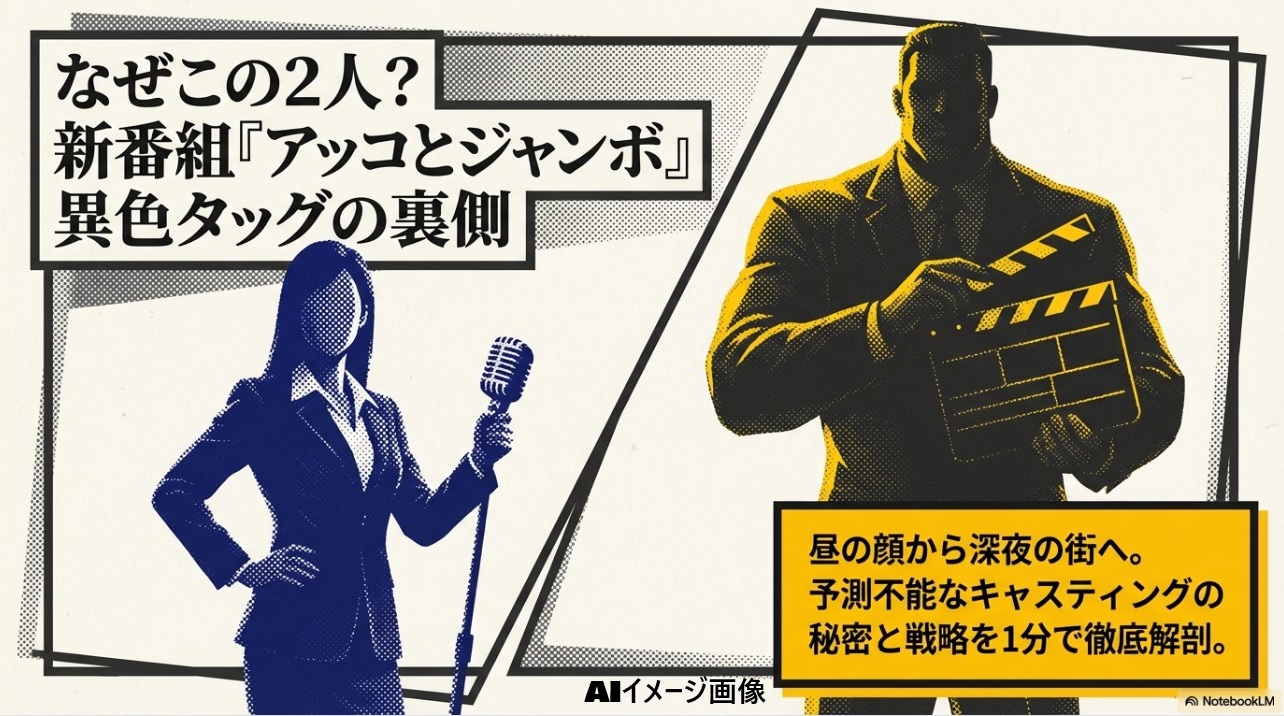 和田アキ子とジャンボたかおの新番組『アッコとジャンボ』をイメージしたメインビジュアル画像