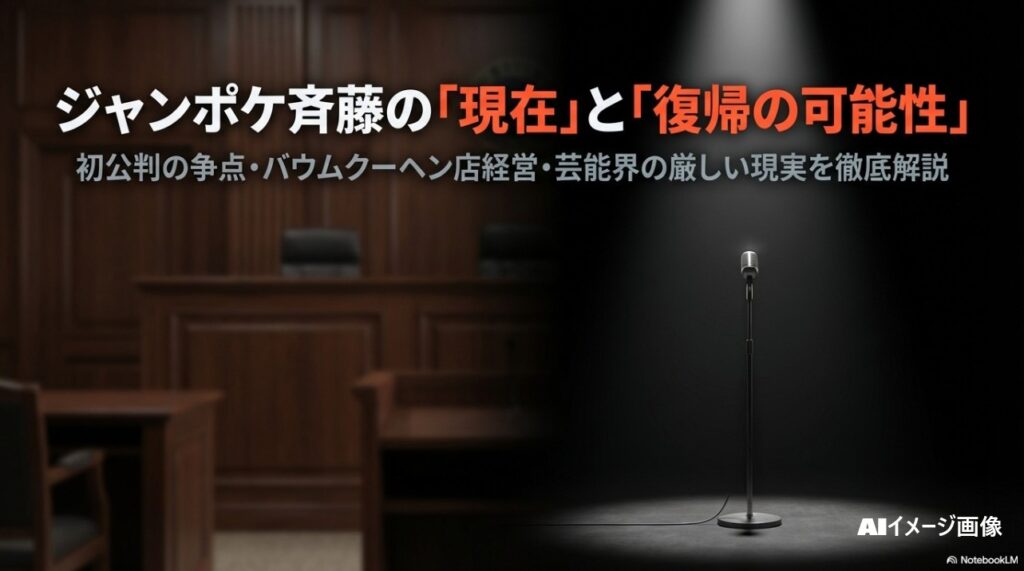 ジャンポケ斉藤慎二の現在と復帰の可能性を解説するアイキャッチ画像