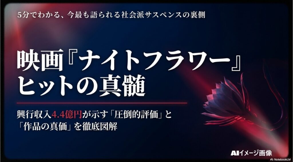 映画『ナイトフラワー』ヒットの真髄を解説するメインビジュアル図解