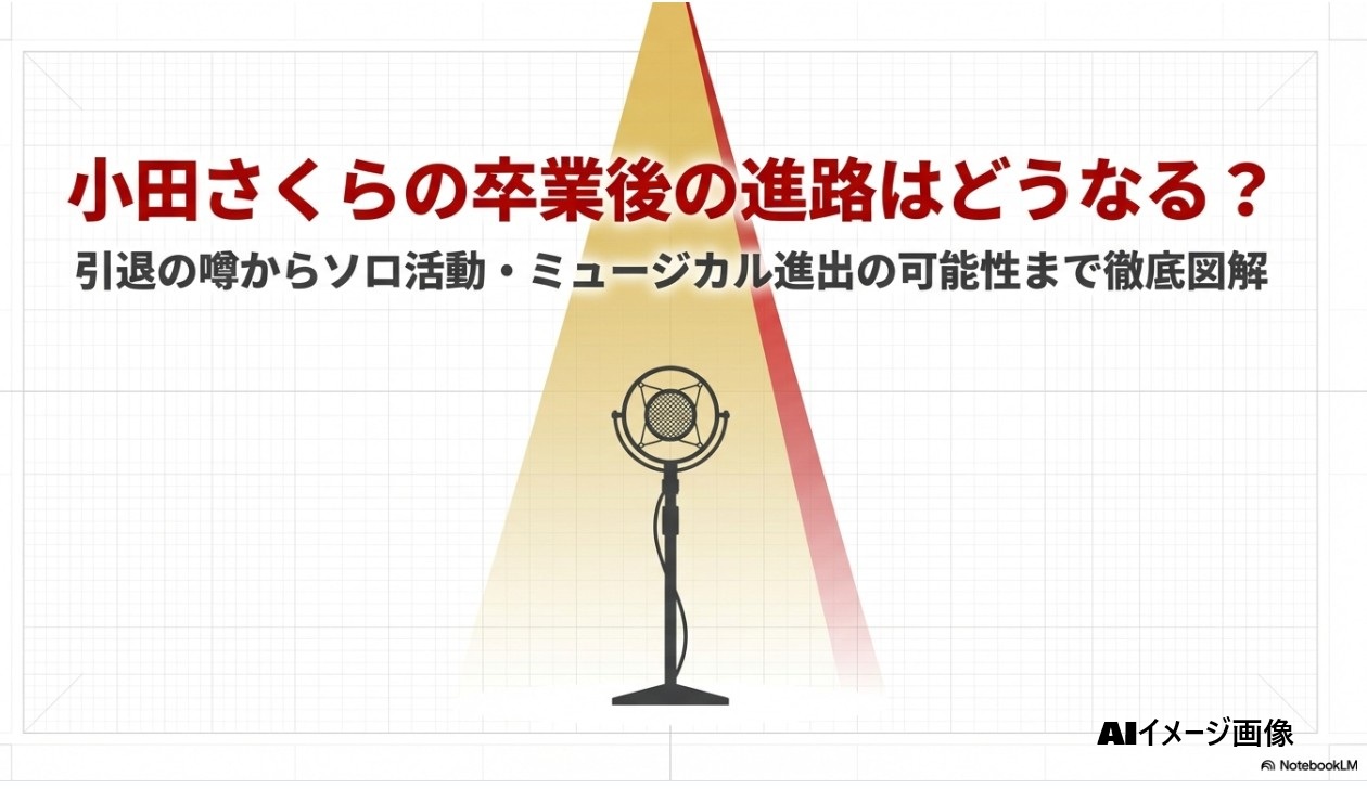 小田さくらさんの卒業後の進路予測と引退・ソロ活動・ミュージカル進出の可能性をまとめた図解アイキャッチ