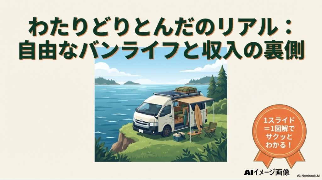 わたりどり とんだのリアルなバンライフと収入の裏側を解説する図解