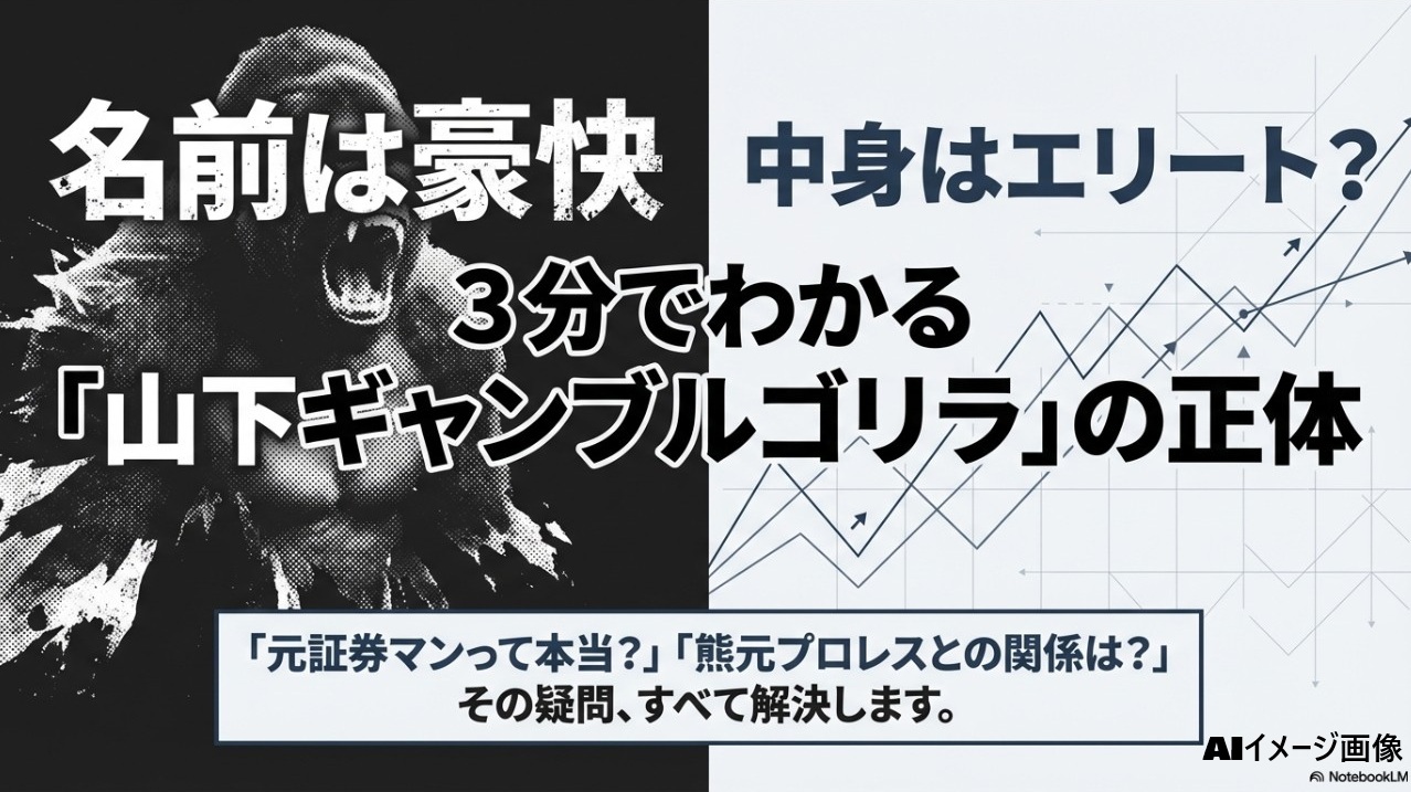 3分でわかる山下ギャンブルゴリラの正体と元証券マン・熊元プロレスとの関係についての解説画像