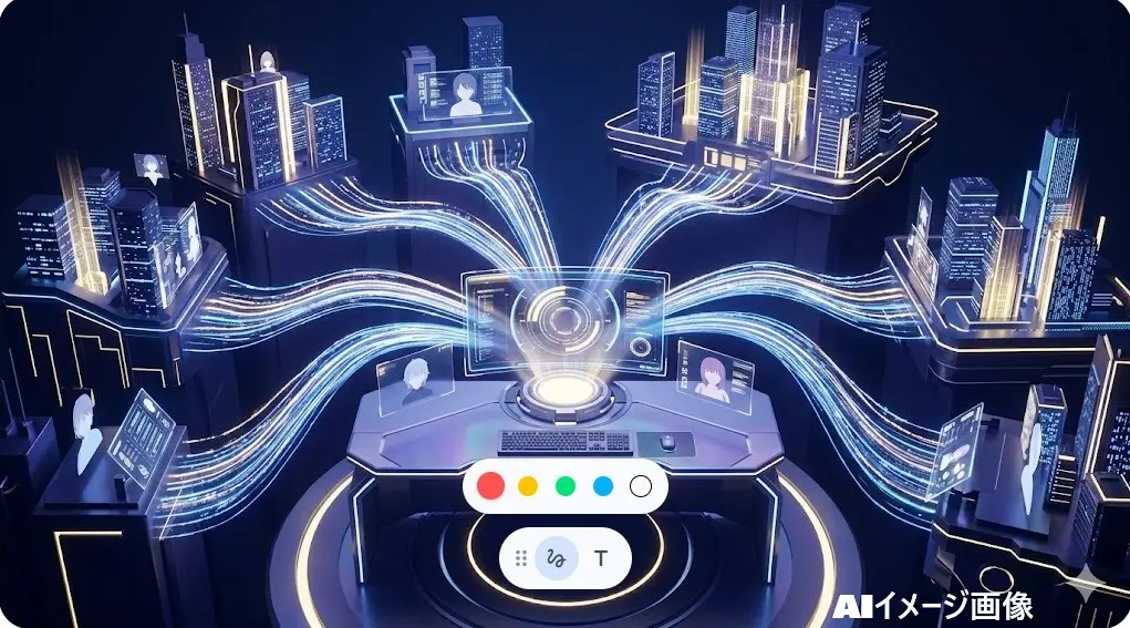 葛葉さんの多角的な収益源（スパチャ・広告・グッズ・音楽）が循環するデジタルエコノミーのイメージ