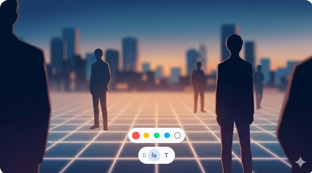 都会の夜景を背景に並び立つ岡田将生さんと染谷将太さんをイメージしたシルエットイラスト